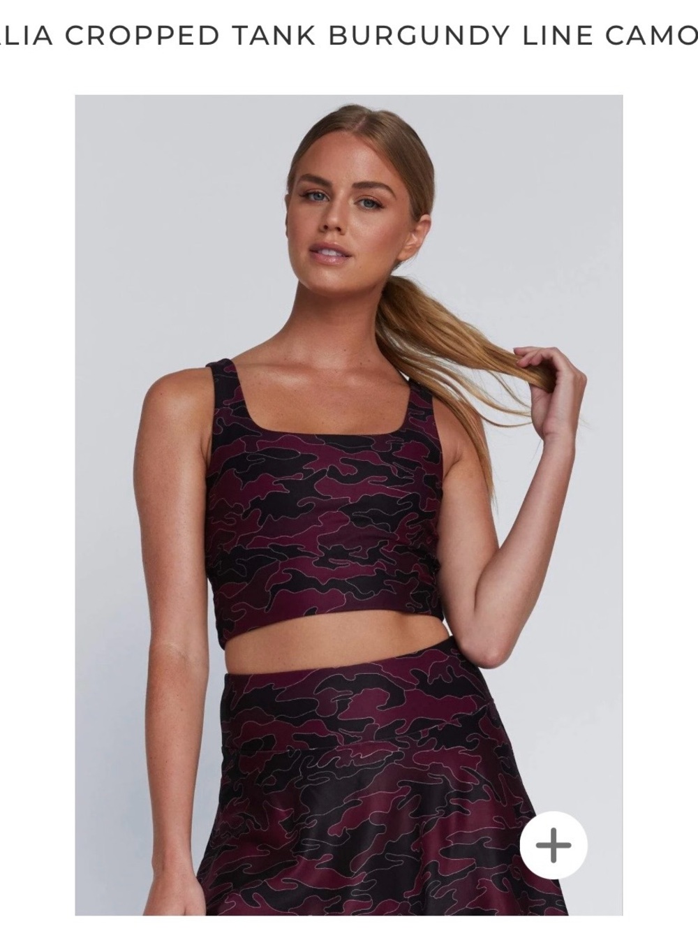 NWT WITH Thalia Burgundy Camo Cropped Tank